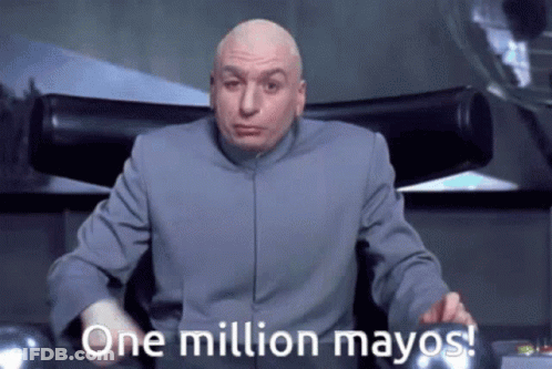 Bald Man Sitting In Chair Saying One Million Mayonnaise GIF