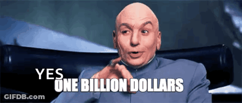 Bald Man Sitting With Yes One Billion Dollars GIF
