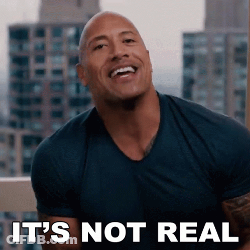 Bald Man Smiling It's Not Real GIF