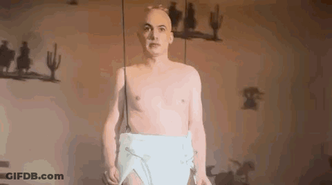 Bald Man Standing In Diaper GIF