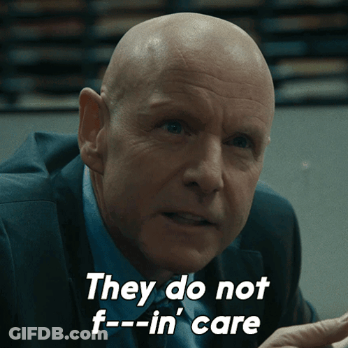 Bald Man Suit Says Do Not F-In Care GIF