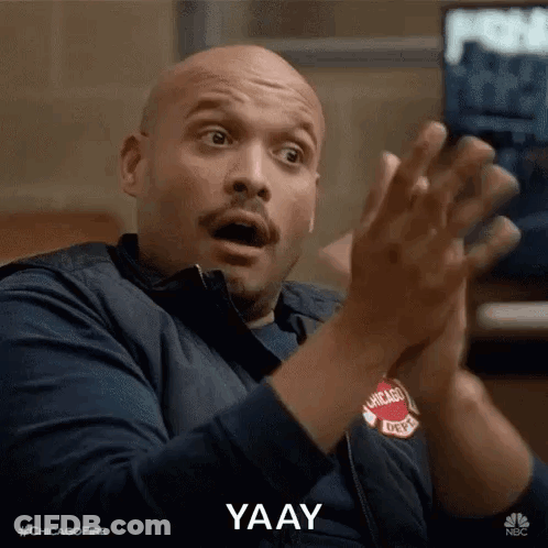 Bald Man Surprised Applauding GIF