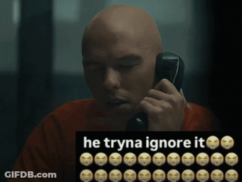 Bald Man Talking On Cell Phone He Tryna Ignore It GIF
