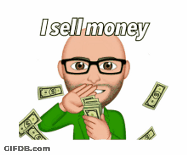 Bald Man Throwing Money Animated GIF