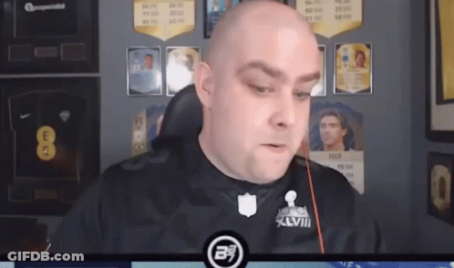 Bald Man Wearing Super Bowl XVIII Jersey GIF