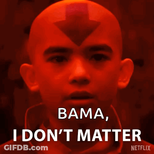 Bald Man With Arrow On Forehead Says Bama I Don't Matter GIF