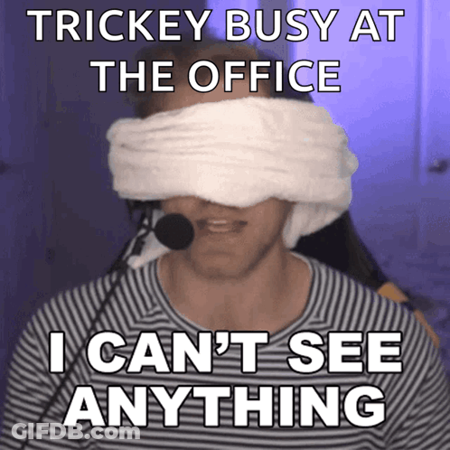 Bald Man With Bandage Saying Can't See Shit GIF