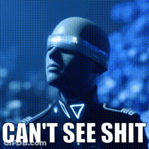 Bald Man With Bandage Saying Can't See Shit GIF