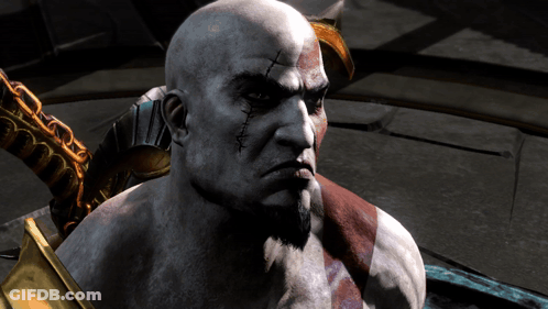 Bald Man With Beard And Cross Face GIF