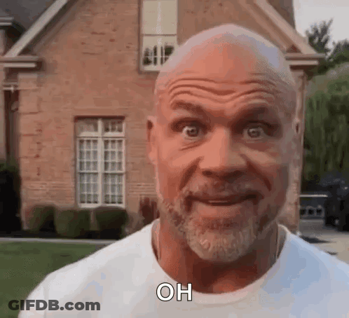 Bald Man With Beard At Brick House GIF