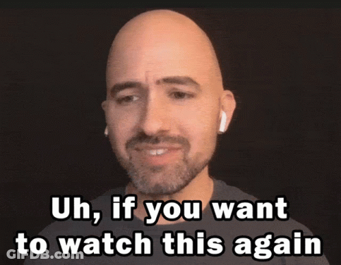 Bald Man With Beard Earbuds Uh Watch Again GIF