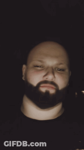 Bald Man With Beard Eyes Closed GIF