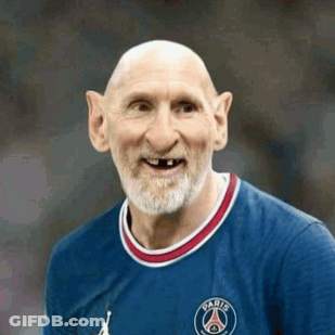 Bald Man With Beard In Blue Soccer Jersey GIF