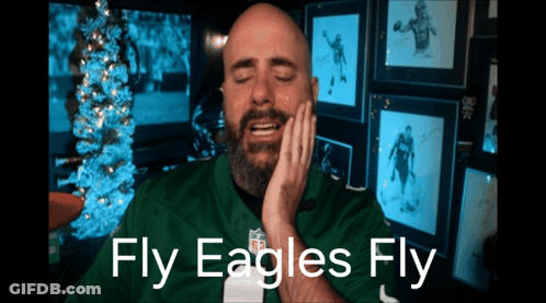 Bald Man With Beard In Green Eagles Jersey Crying GIF