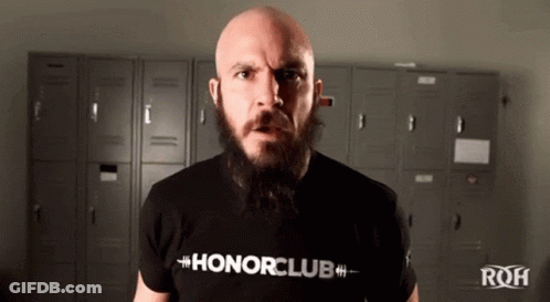 Bald Man With Beard In Honorclub T-Shirt GIF