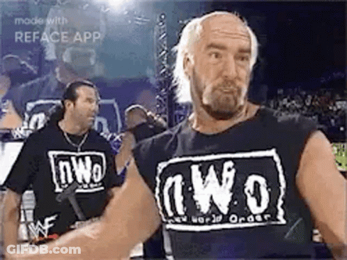 Bald Man With Beard In NWO Shirt GIF