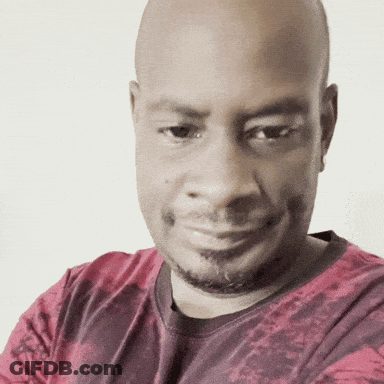 Bald Man With Beard In Red And Black Shirt GIF