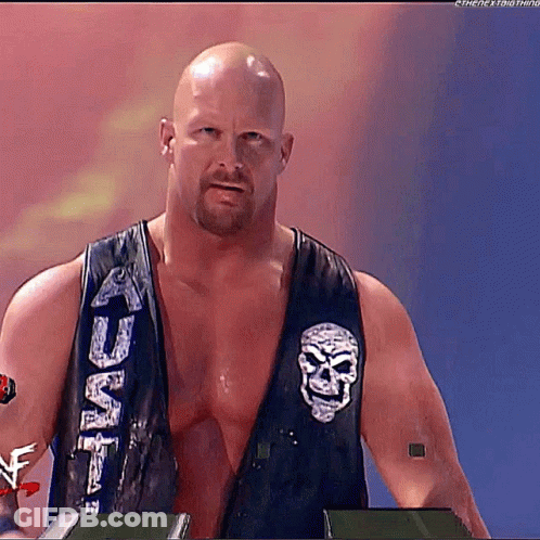 Bald Man With Beard In WWE Vest GIF