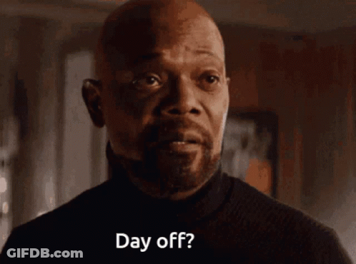 Bald Man With Beard Saying Day Off GIF