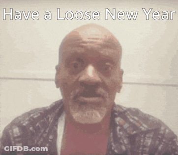 Bald Man With Beard Saying Have A Loose New Year GIF