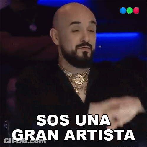 Bald Man With Beard Saying Sos Una Gran Artista GIF