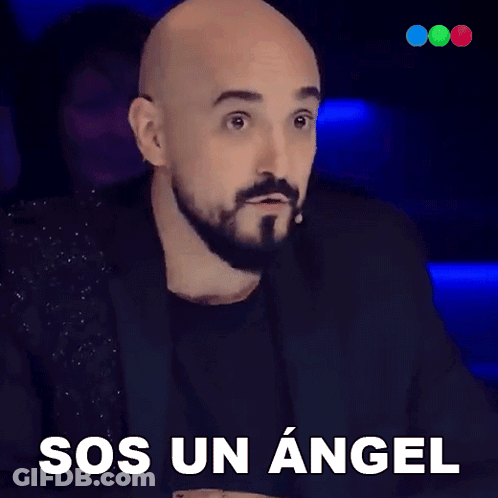 Bald Man With Beard Says Sos Un Angel GIF