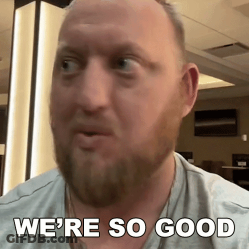 Bald Man With Beard Says We're So Good GIF