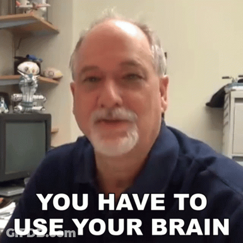 Bald Man With Beard Says You Have To Use Your Brain GIF