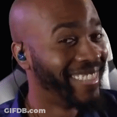 Bald Man With Beard Smiling Wearing Headphones GIF