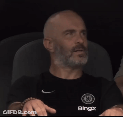 Bald Man With Beard Wearing Binx Shirt GIF