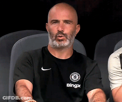 Bald Man With Beard Wearing Black Bingx Shirt GIF