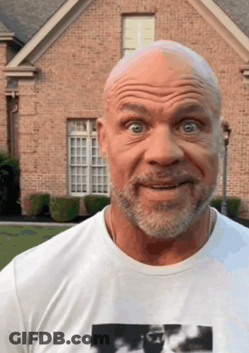 Bald Man With Beard Wearing White Shirt GIF