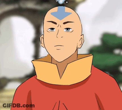 Bald Man With Blue Arrow On Head Red Shirt GIF