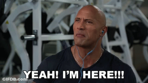 Bald Man With Earbuds Says Yeah I'm Here GIF