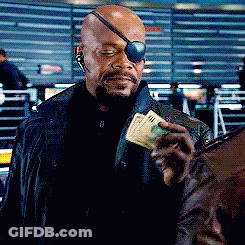 Bald Man With Eye Patch Holding Stack Of Money GIF
