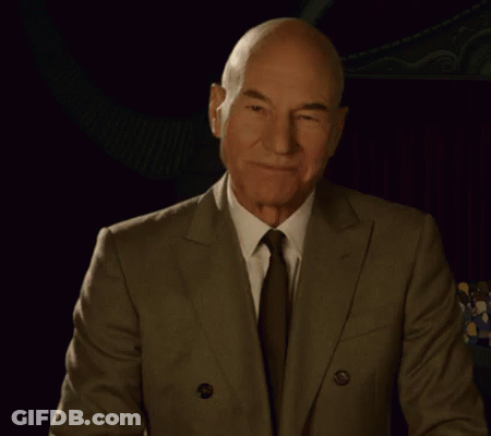 Bald Man With Eye Patch Looking At Woman Saying Yes GIF