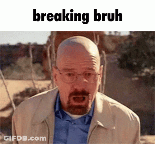 Bald Man With Glasses And Beard Breaking Bruh GIF