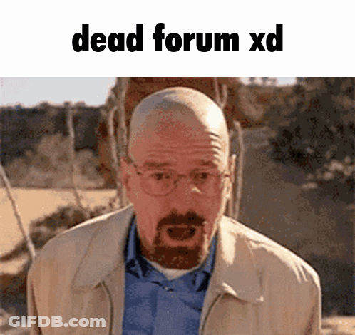 Bald Man With Glasses And Beard In Front Of Dead Forum XD Sign GIF
