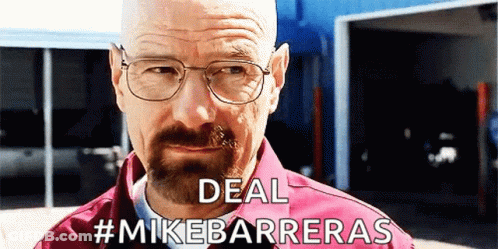 Bald Man With Glasses And Beard Says Deal #Mikebarrieras GIF