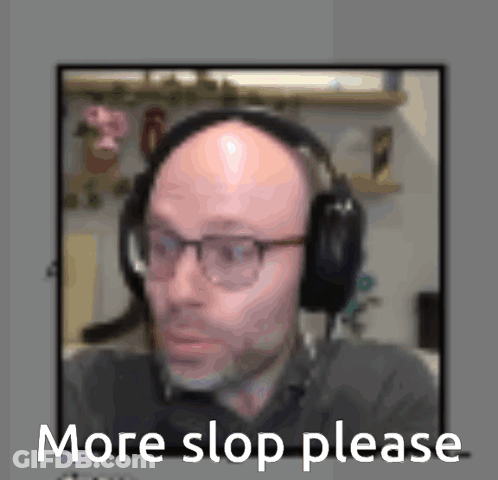 Bald Man With Glasses And Headphones Asking Stop Please GIF