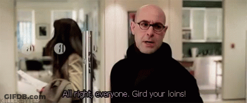 Bald Man With Glasses Saying Gird Your Loins GIF