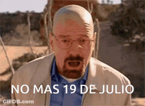 Bald Man With Glasses Saying No Mas 19 De Julio GIF