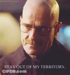 Bald Man With Glasses Saying Stay Out Of My Territory GIF