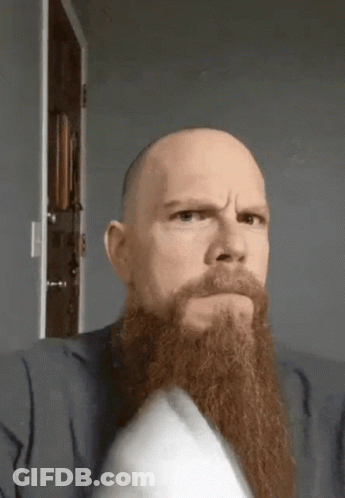 Bald Man With Long Beard Angry GIF