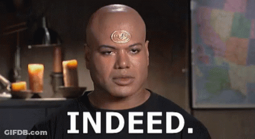 Bald Man With Medallion Says Indeed GIF