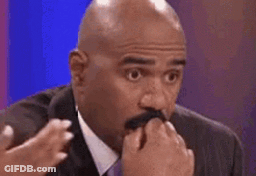 Bald Man With Mustache Covering Mouth GIF