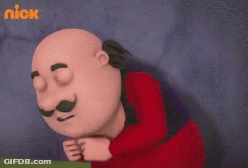 Bald Man With Mustache In Red Shirt On Nick Logo GIF