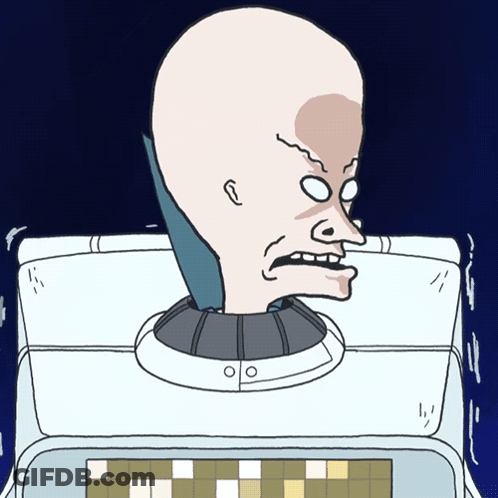 Bald Man With Neck Hole GIF
