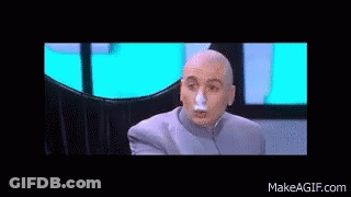 Bald Man With Nose Ring Against Blue Screen GIF