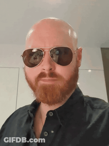 Bald Man With Red Beard And Sunglasses GIF